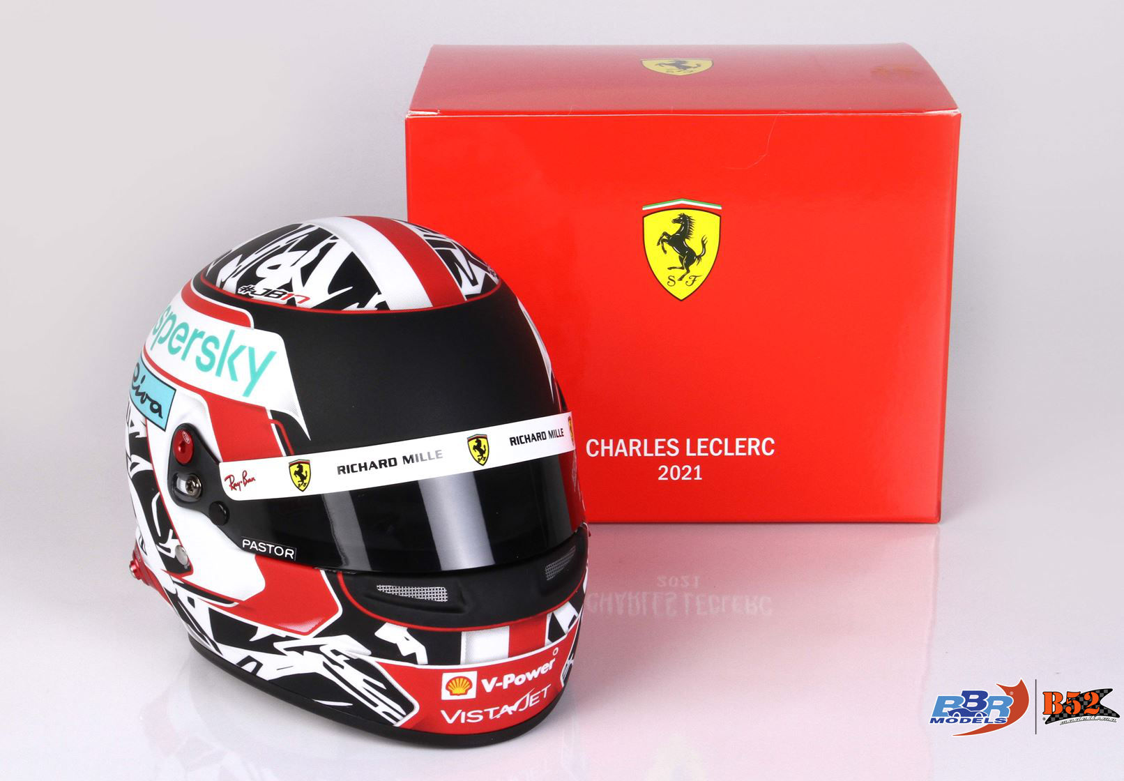F1 フェラーリCharles Leclerc 2021 ミニヘルメット1/5 BBR - Mini Capacete Charles Leclerc 2021 - By Sports: 4100108
