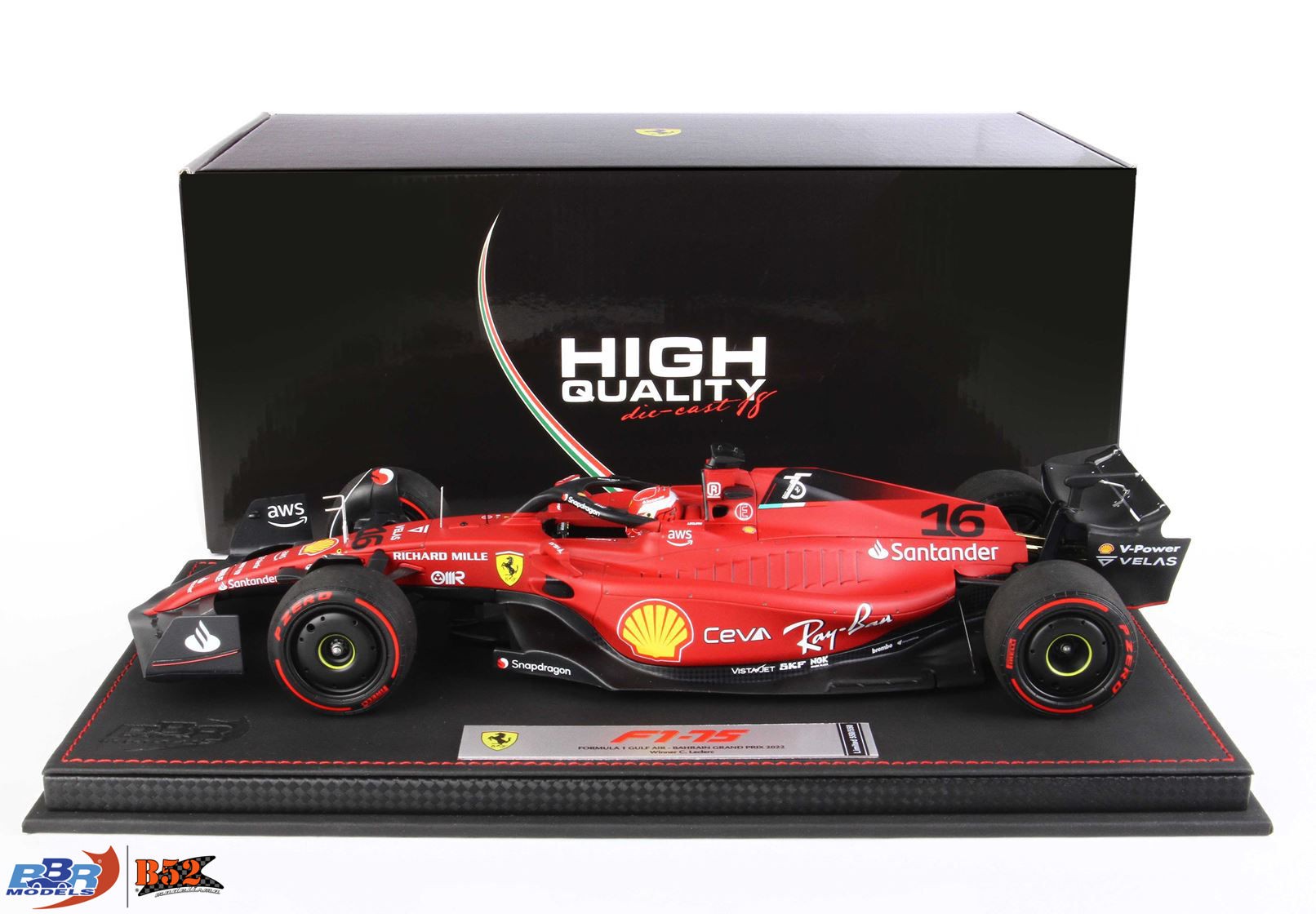 BBR - Ferrari F1-75 Leclerc #16, GP Bahrain 2022: BBR221816DIE