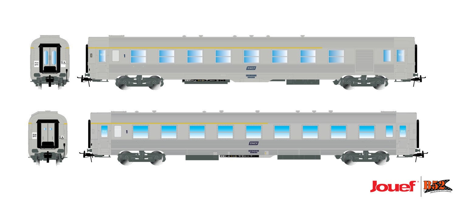 HJ4136-1 / JOUEF VOITURE VOYAGEURS TYPE DEV INOX A5r LOGO CENTRAL Ep IV