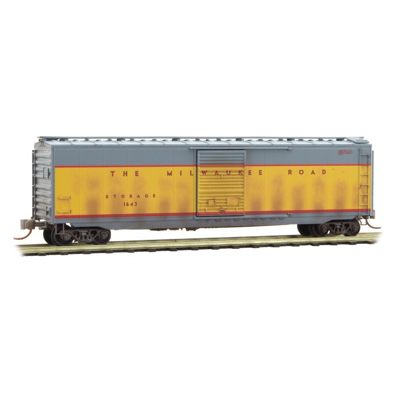 Micro-Trains N - Vagão Fechado de 50' (Box Car) Milwaukee Road, Envelhecido: 031 44 510