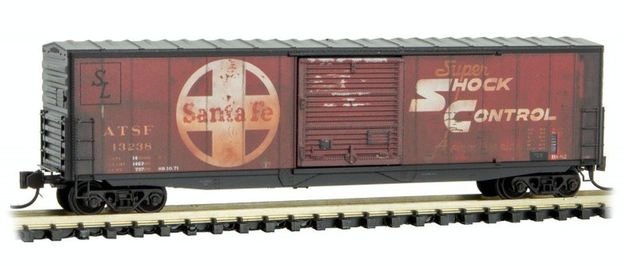 Micro-Trains N - Vagão Fechado de 50' (Box Car) Santa Fe, Envelhecido: 180 44 140