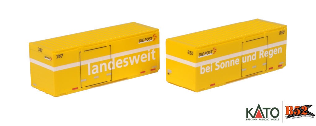 Kato N - Swiss Post Container, 2 unidades: 23-591A
