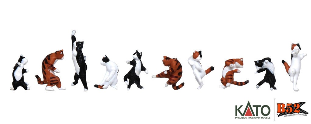 Kato / Noch - Figuras de Gatos-Ninja (Figure Set Ninja-Cat) - Escala HO: 28-853