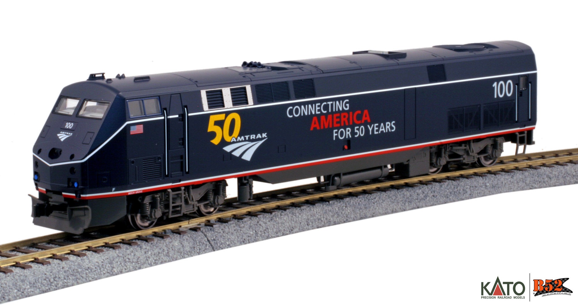 Kato HO - Locomotiva GE P42 "Genesis" Amtrak #100, 50 Anos: 37-6113