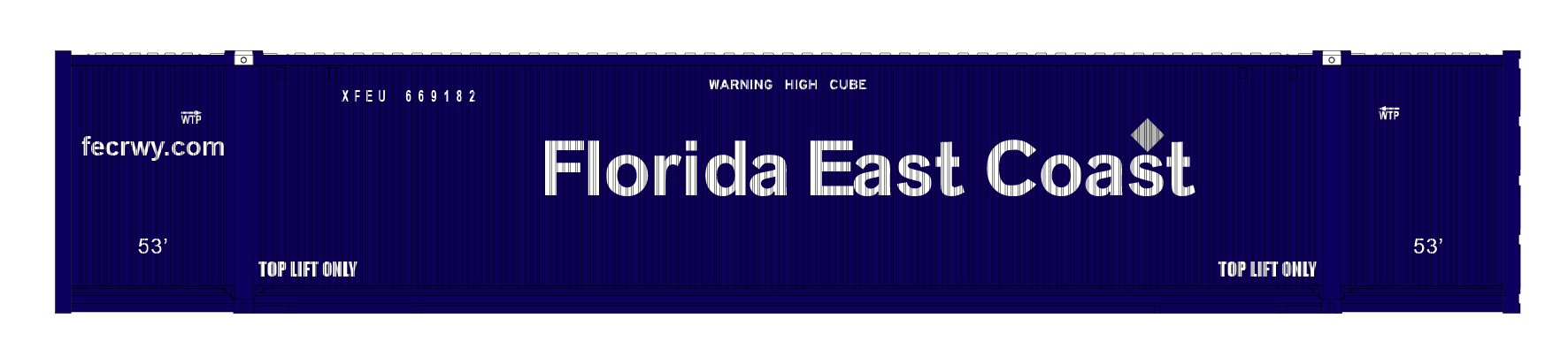 Kato N - Contêineres Florida East Coast 53': 80054J