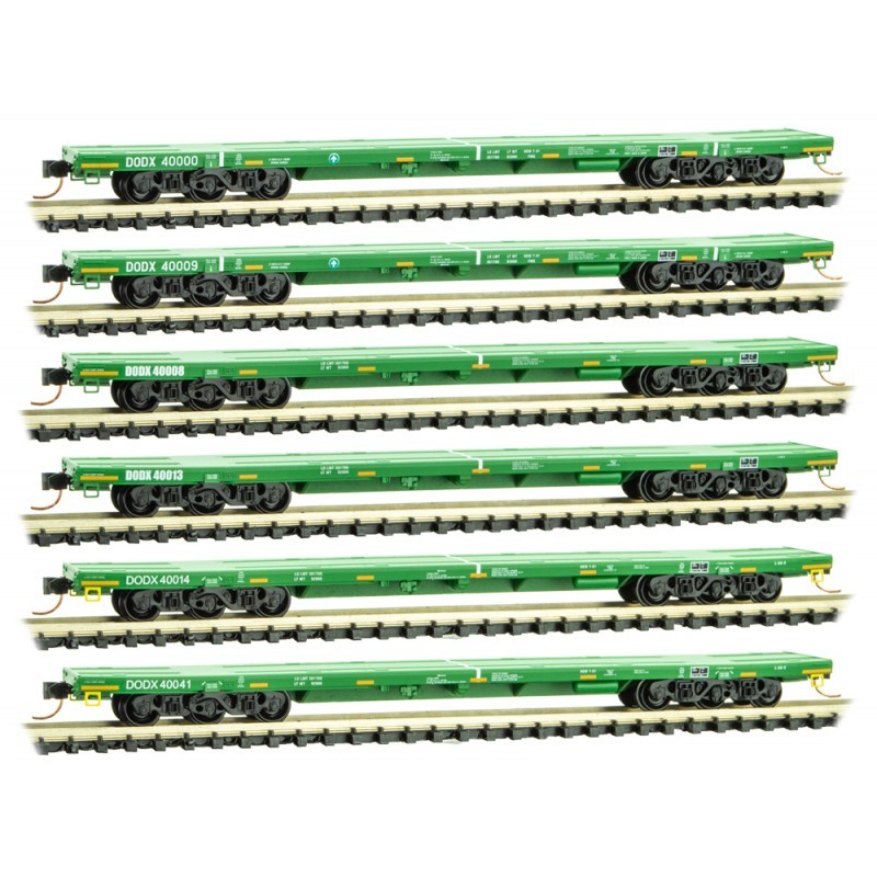 Micro-Trains N - Vagões DODX Flat Green - Set com 6