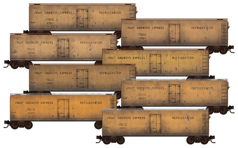 Micro-Trains N - Vagões Frigoríficos FGEX, Envelhecidos, Set com 8: 993 05 824