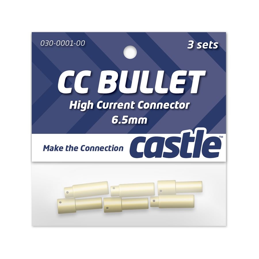 Castle - CC Bullet 6.5 mm - 3 Sets Conector "High Current"