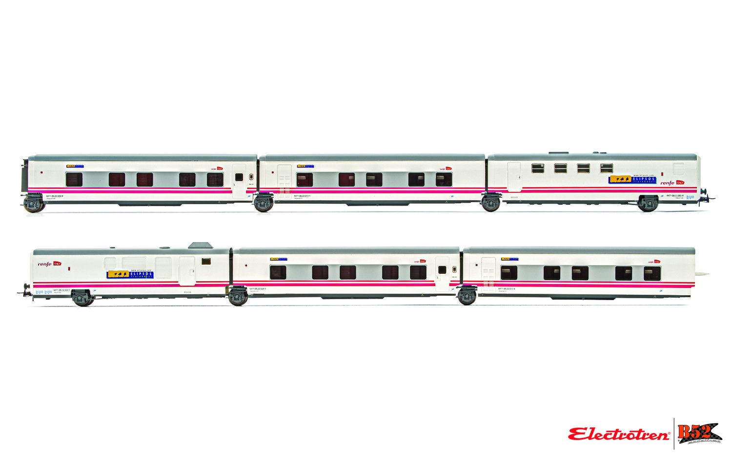 Electrotren HO - Talgo Hotel Train "Elipsos", set com 6, RENFE/SNCF: E3284