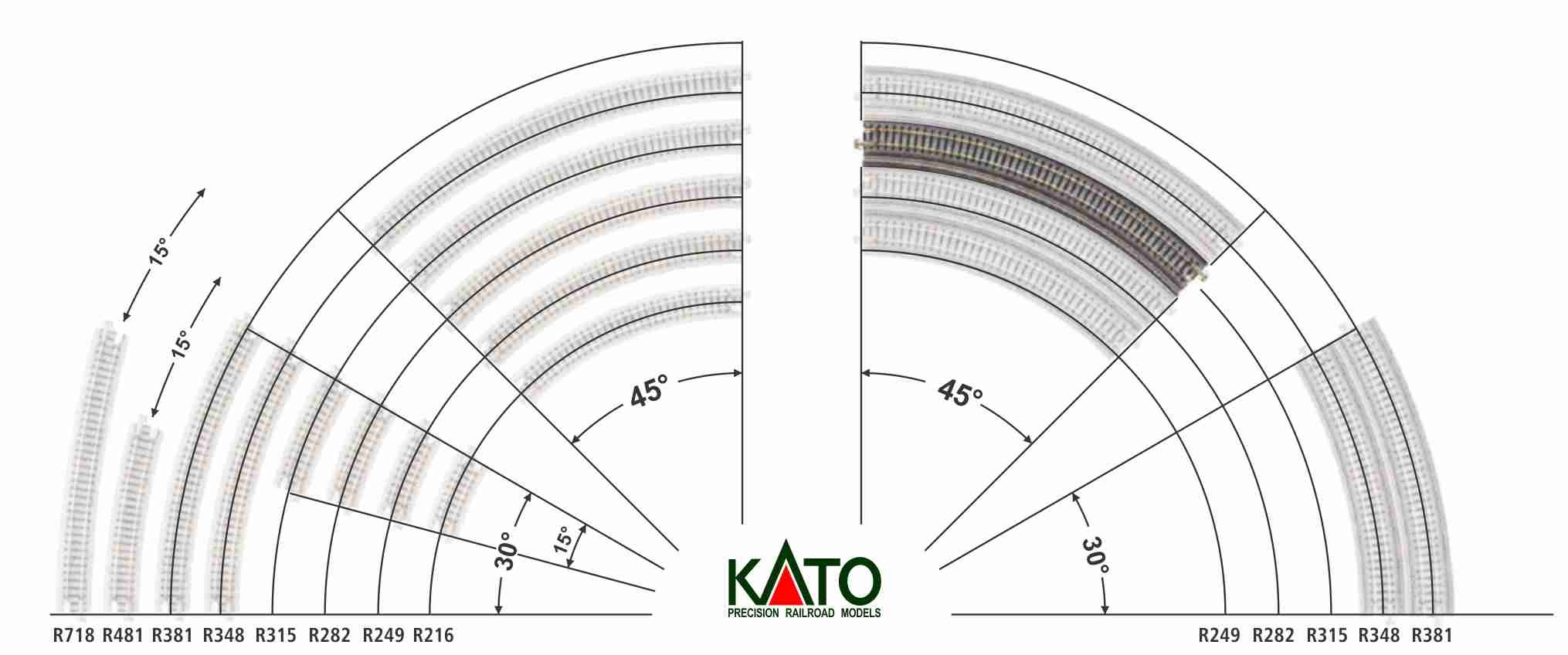Kato N - Trilho Curva p/ Viaduto R315-45,0°: 20-520 - B52 Online