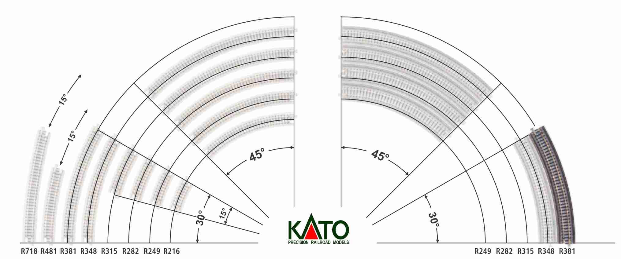 Kato N - Trilho Curva p/ Viaduto R381-30,0°: 20-540