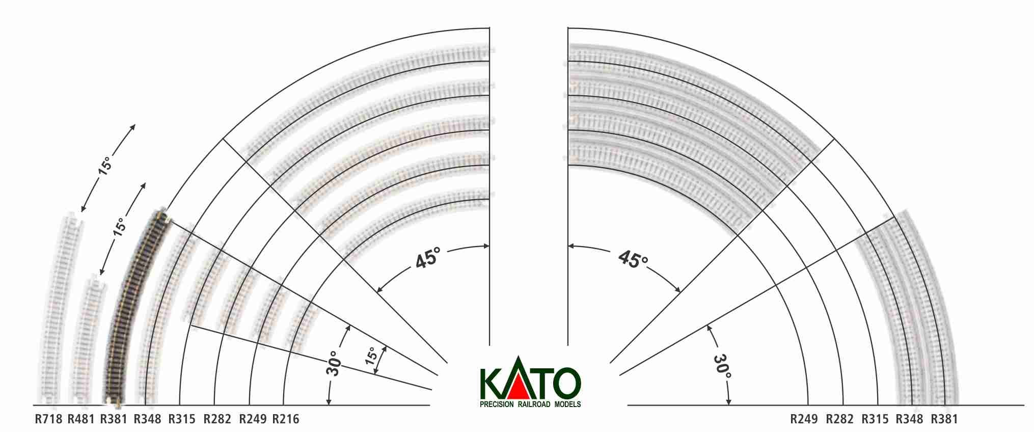 Kato N - Trilho Curva - R381, 30,0° - 20-140
