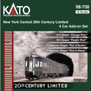 Kato N - NYC "20th Century Limited" 4 Car Add-On Set: 106-7130