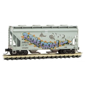 Micro-Trains N - Vagão Hopper, Envelhecido e Grafitado: 092 44 470