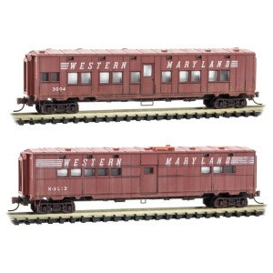 Micro-Trains N - Carros Western Maryland, Envelhecidos - Set com 2: 993 05 570