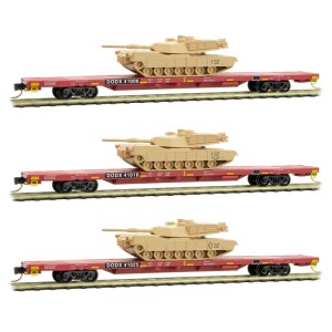 Micro-Trains N - Vagões DODX Flat, com Blindados. Set com 3