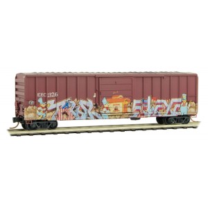 Micro-Trains N - Vagão Fechado de 50', Boxcar, EEC #1326, Envelhecido e Grafitado 