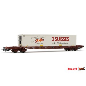 Jouef HO - Vagão de 4 eixos Sgss, com Contêiner, SNCF: HJ6213