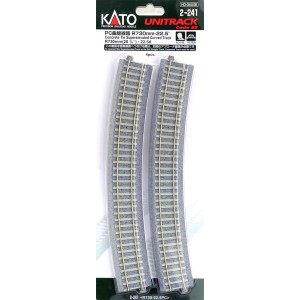 Kato HO - Trilho Curva Inclinada "Concrete Tie" R730-22,5°: 2-241