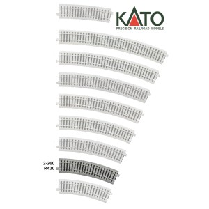 Kato HO - Trilho Curva R430-22,5°: 2-260