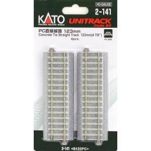 Kato HO - Trilho Reto "Concrete Tie" - 123 mm: 2-141